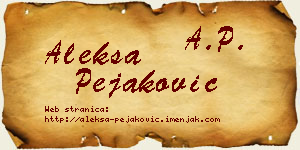 Aleksa Pejaković vizit kartica